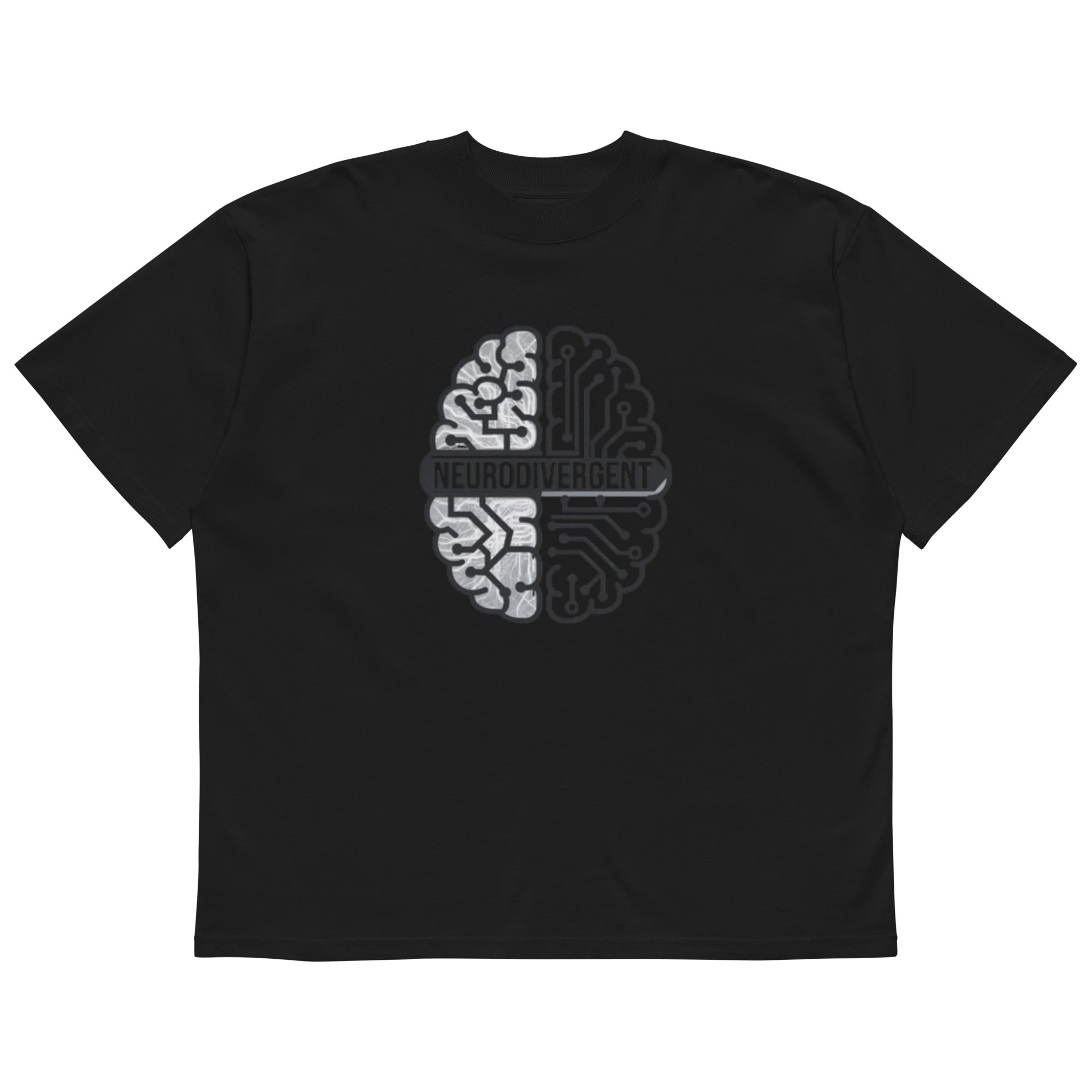 Oversized neurodivergent pride t-shirt made from organic cotton