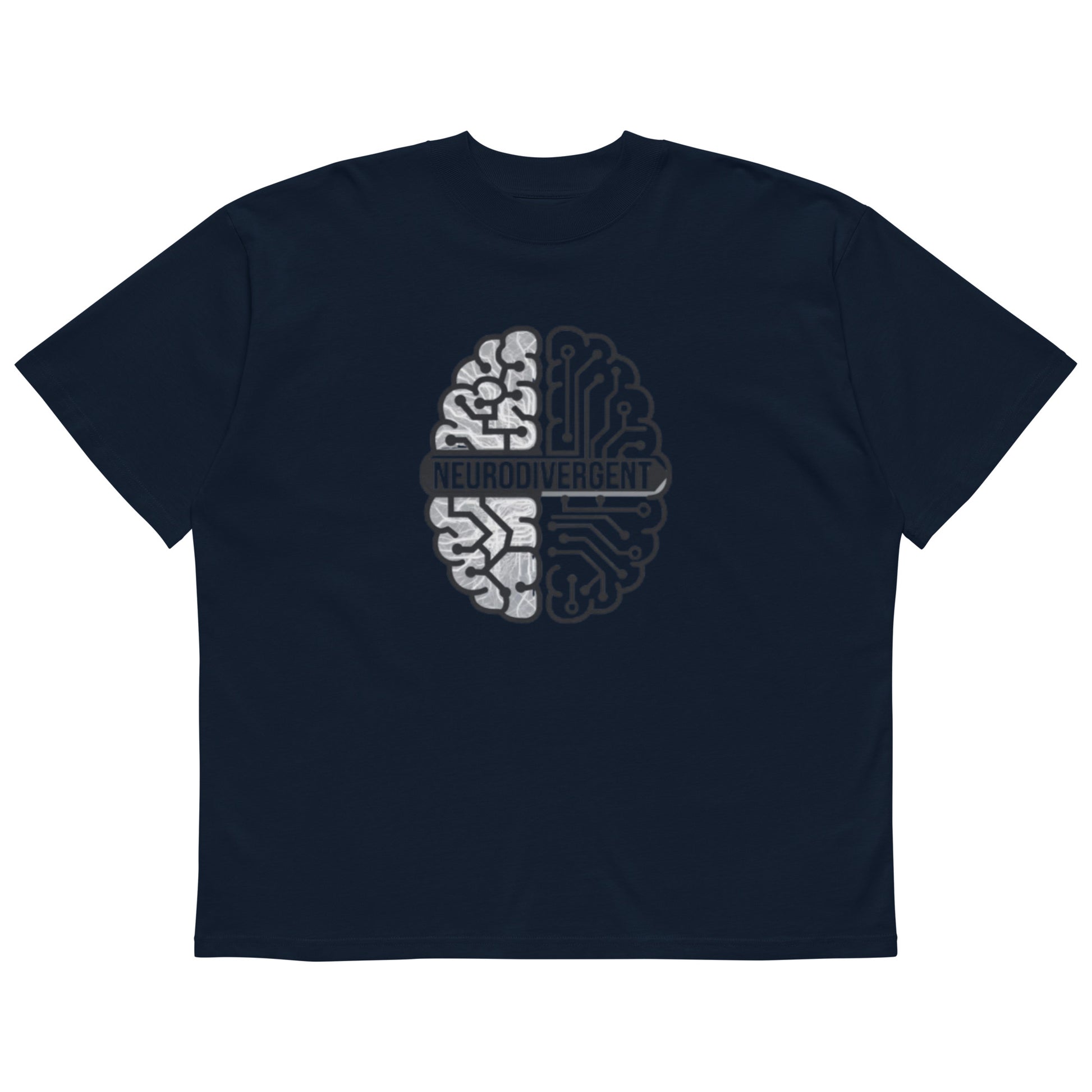 Oversized neurodivergent pride t-shirt made from organic cotton