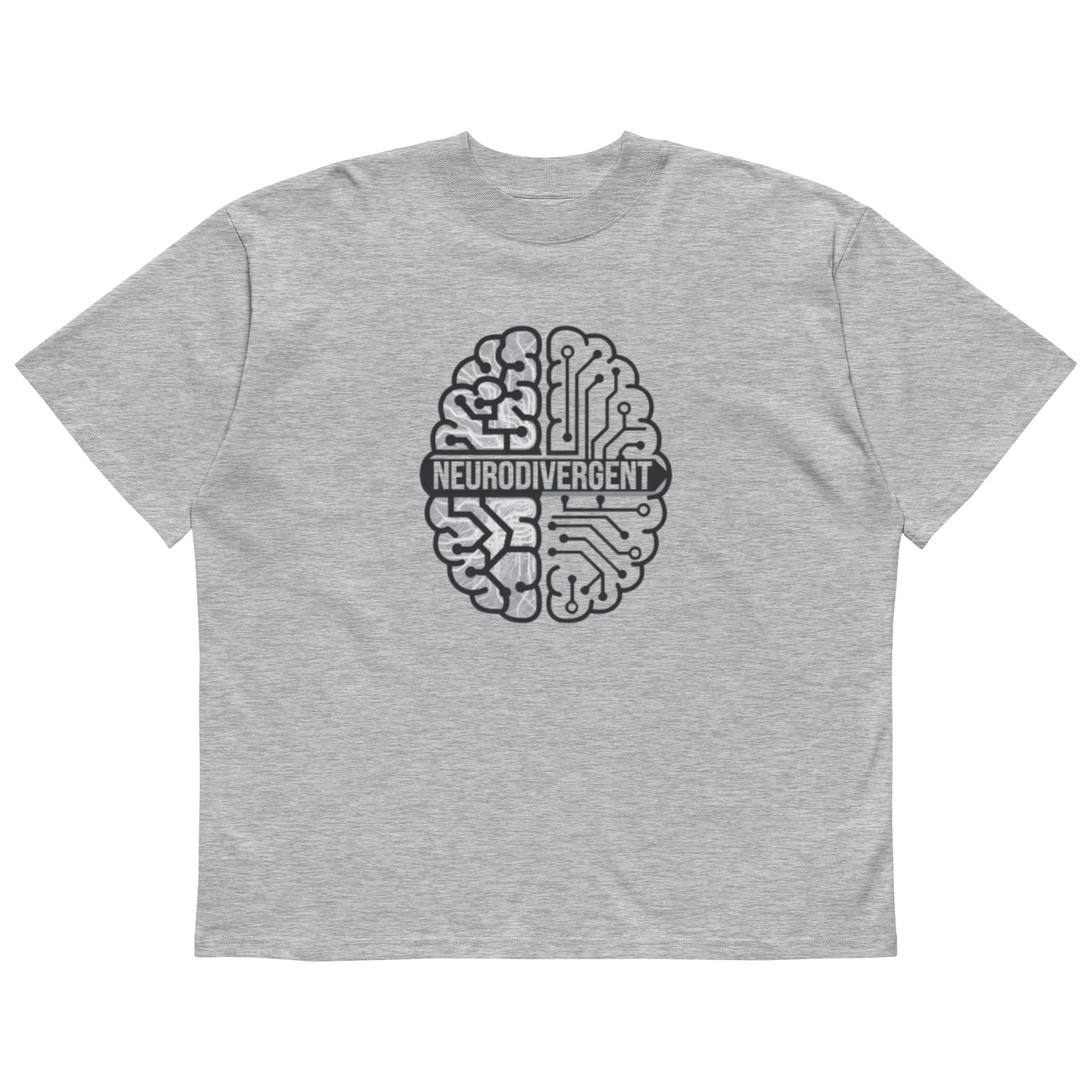 Oversized neurodivergent pride t-shirt made from organic cotton