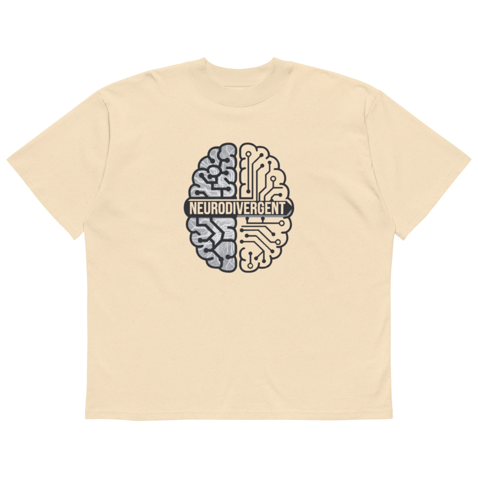 Oversized neurodivergent pride t-shirt made from organic cotton