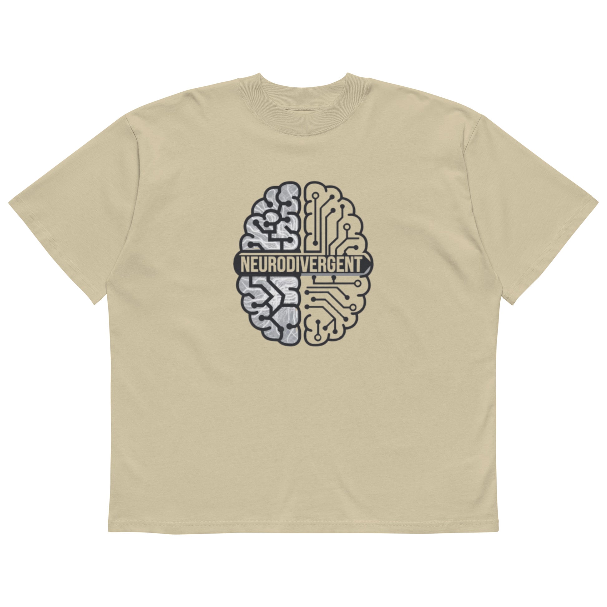 Oversized neurodivergent pride t-shirt made from organic cotton