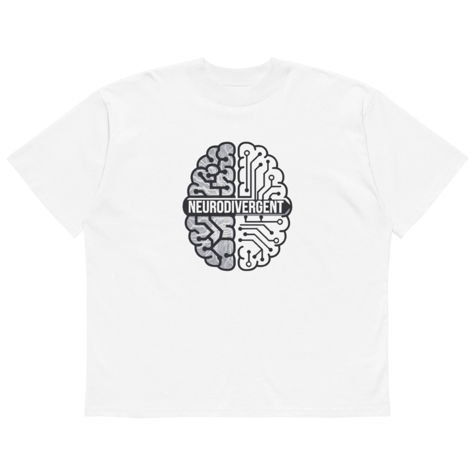 Oversized neurodivergent pride t-shirt made from organic cotton
