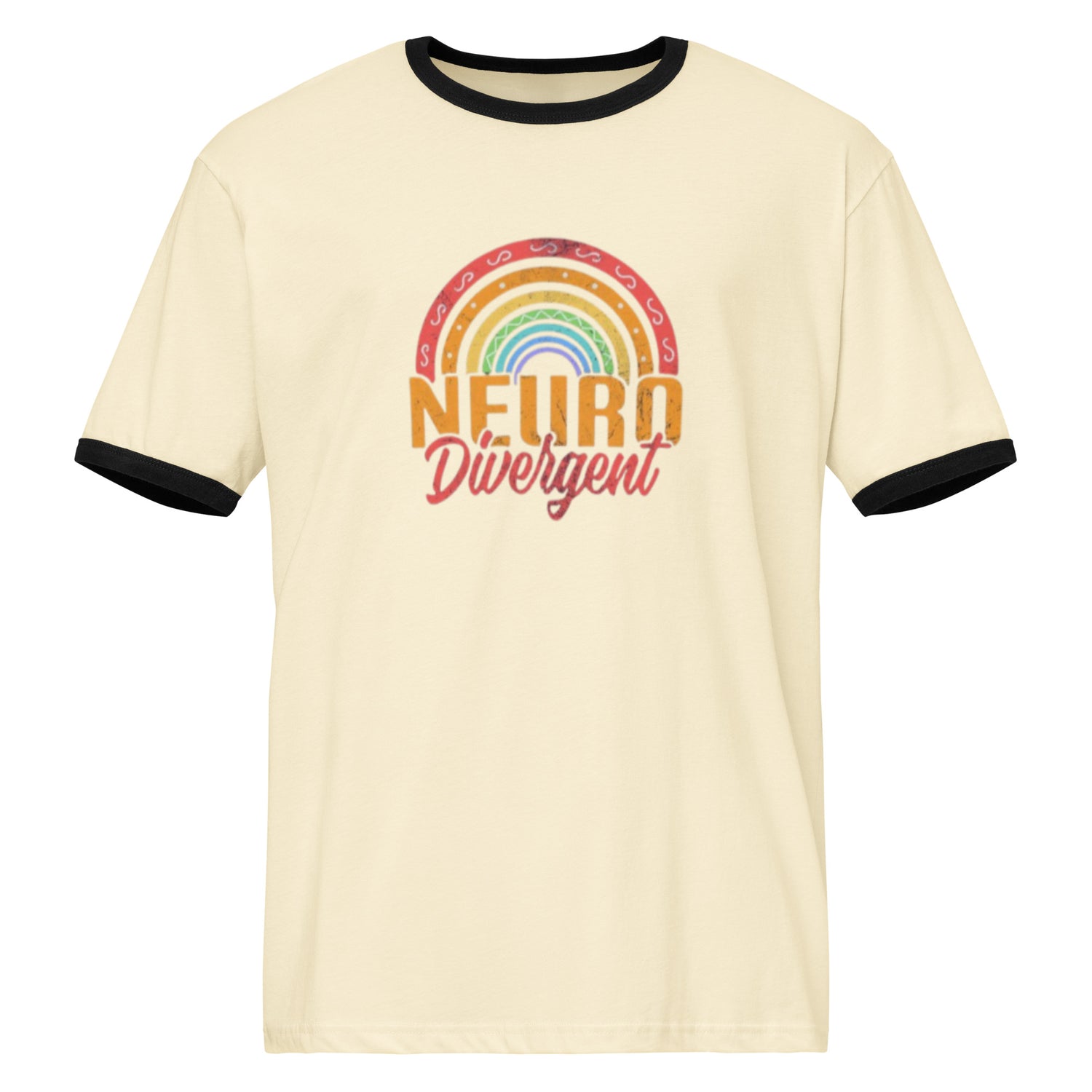 Neurodivergent Retro Ringer T-Shirt with vintage contrast trims