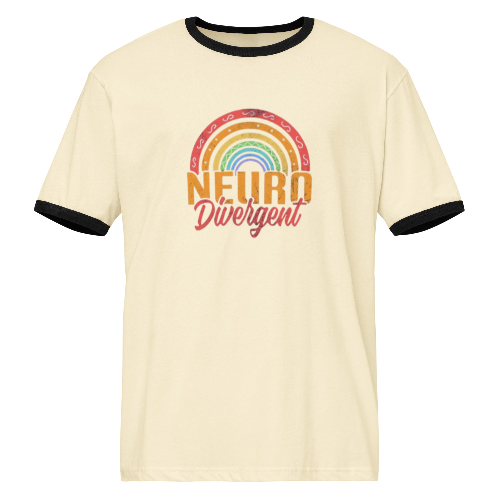 Neurodivergent Retro Ringer T-Shirt with vintage contrast trims