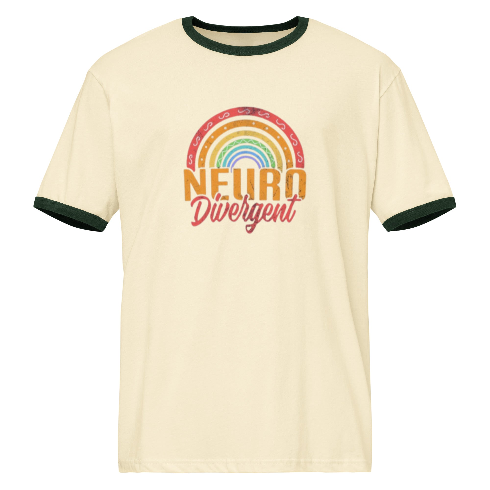 Neurodivergent Retro Ringer T-Shirt with vintage contrast trims
