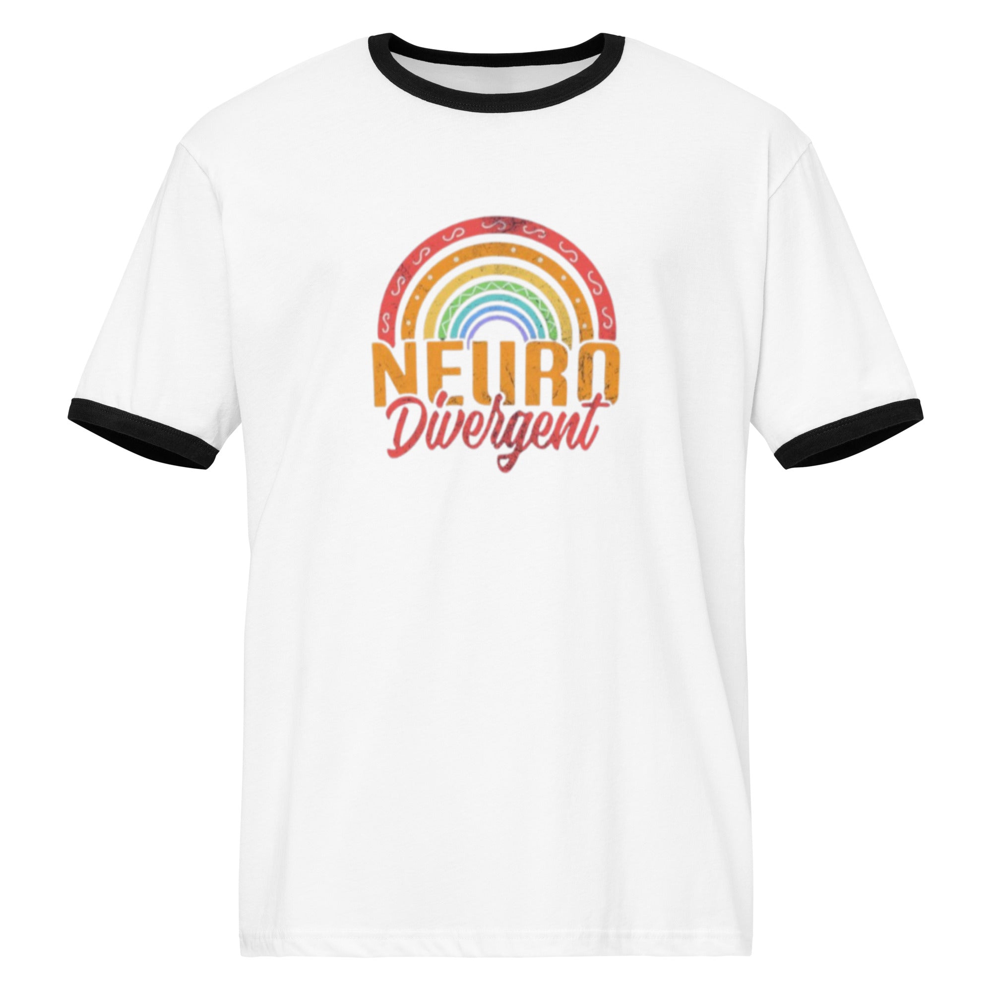 Neurodivergent Retro Ringer T-Shirt with vintage contrast trims
