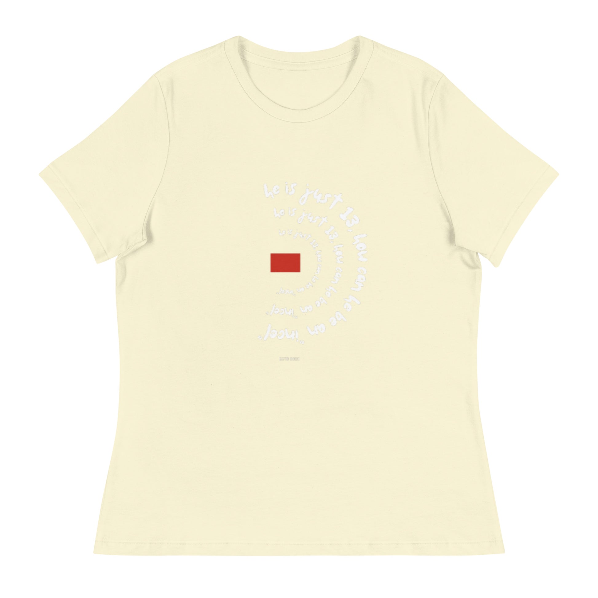 Detail shot of the side-seamed construction of the Bella + Canvas tee