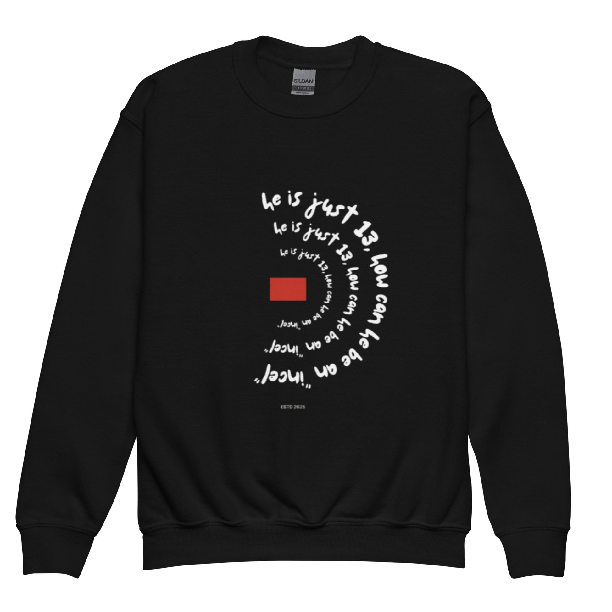 dolescent trend sweatshirt with satirical text design