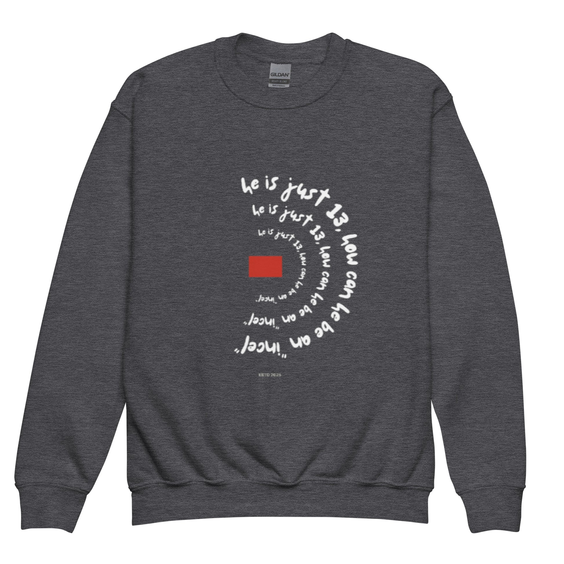 dolescent trend sweatshirt with satirical text design