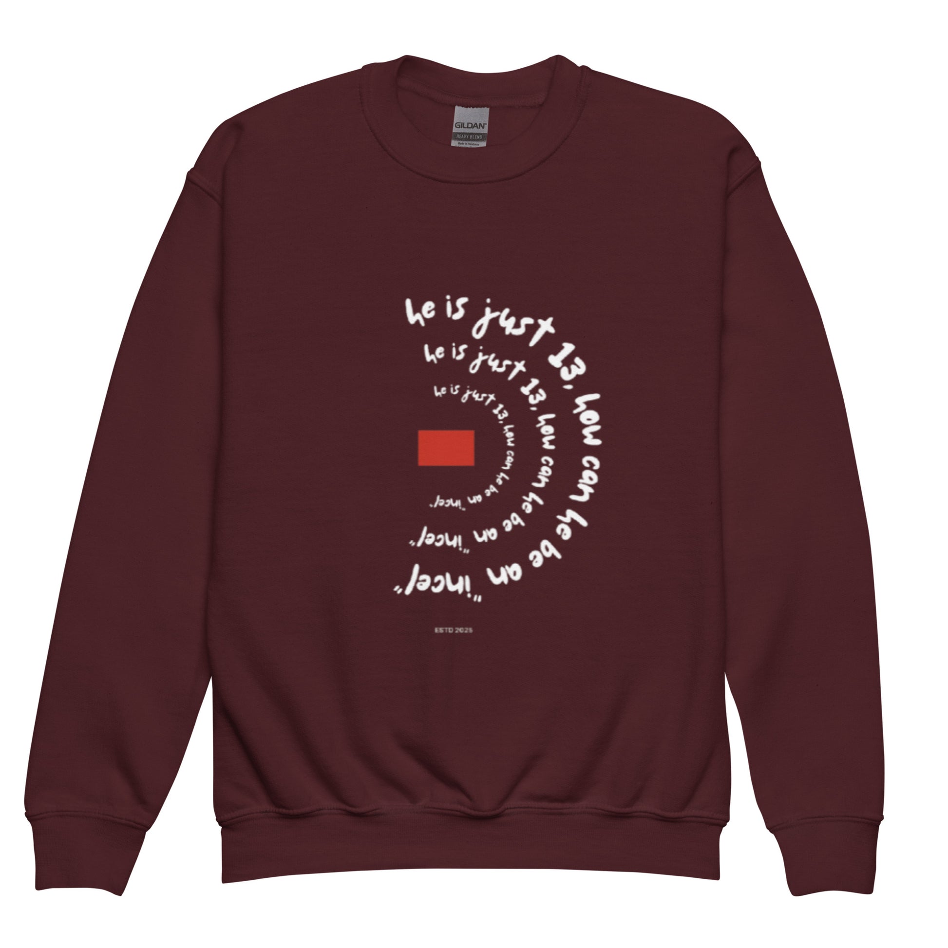 dolescent trend sweatshirt with satirical text design