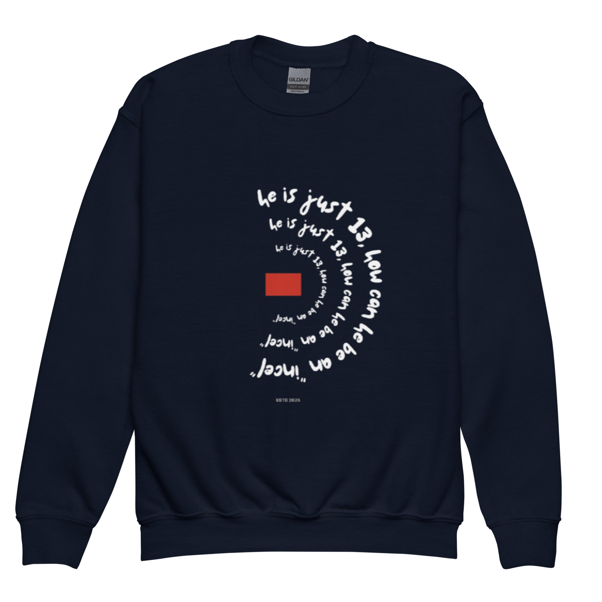 dolescent trend sweatshirt with satirical text design
